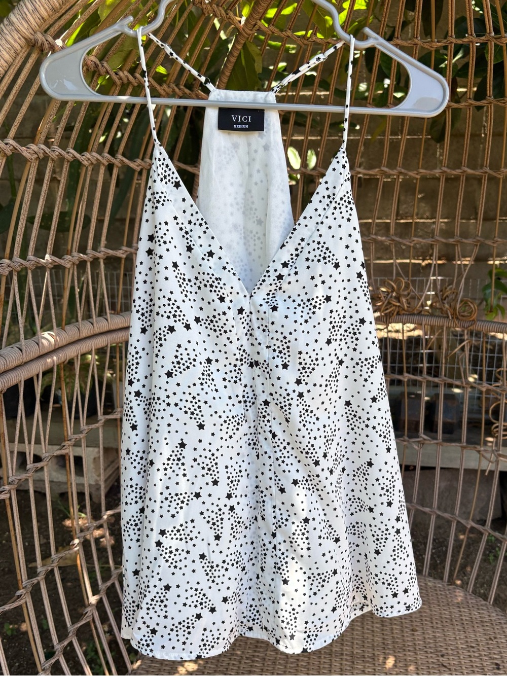 Vici White Star & Dot Spaghetti Strap Cami